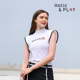 홀릭앤플레이 여성 러플 숏소매 티셔츠 HC2WTS017WH