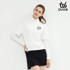 듀빅 여성 간절기 에리 레이어드 티셔츠 DC3WTS004WH