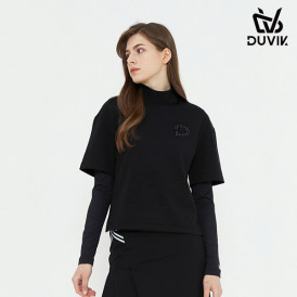 듀빅 여성 간절기 에리 레이어드 티셔츠 DC3WTS004BK